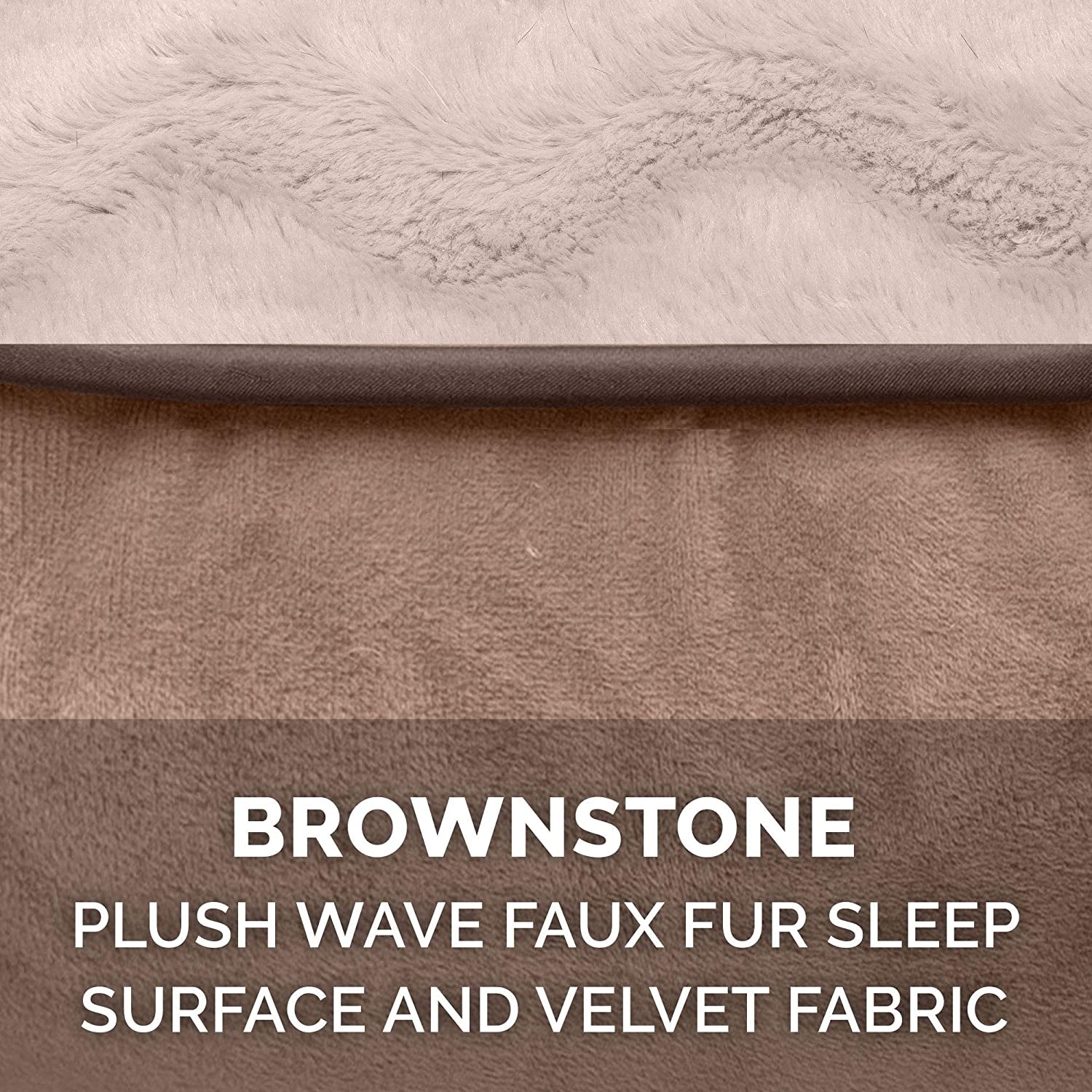 Replacement Dog Bed Cover Perfect Comfort Plush & Velvet Waves Sofa-Style, Machine Washable - Brownstone, Large