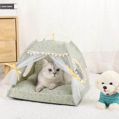 Pet Tent Bed Cats House Supplies Products Accessories Warm Cushions Furniture Sofa Basket Beds Winter Clamshell Kitten Tents Cat