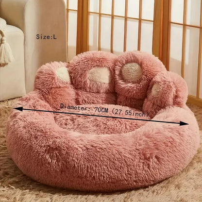 Cozy Winter Retreat: Soft Long Plush Cat and Dog Kennel for Warm and Comfortable Pet Bedding