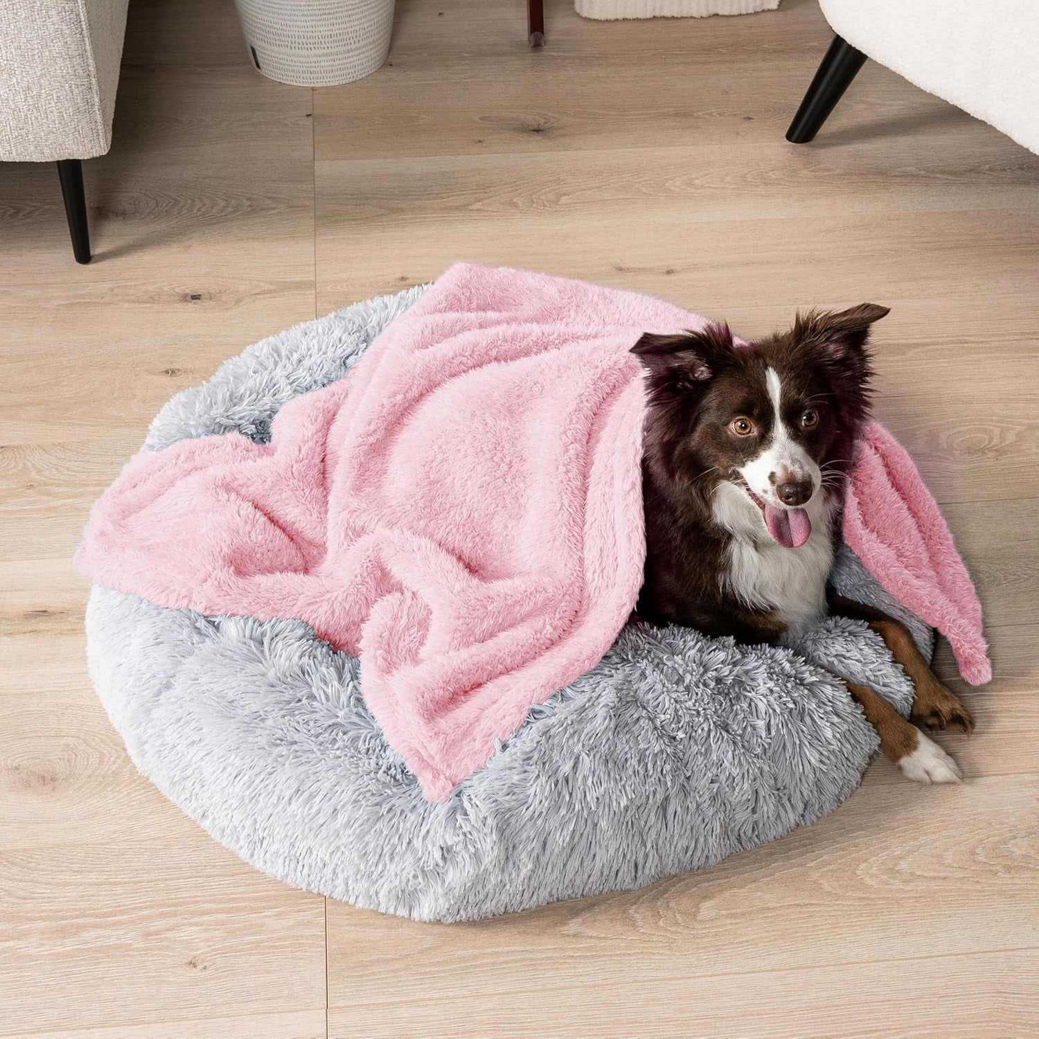 Fluffy Waterproof Dog Blanket for Small Medium Dogs, Soft Warm Pet Sherpa Throw Pee Proof Couch Cover, Reversible Cat Puppy Bed Blanket Sofa Protector, Plush Washable Pad (Pink Blush, 24X32)