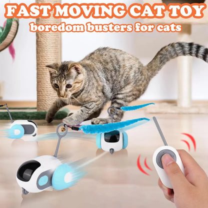 Smart Cat Toy 2 Modes Automatic Moving Remote Controlled Toy Car for Cats Dogs Interactive Playing Kitten Training Pet Supplies