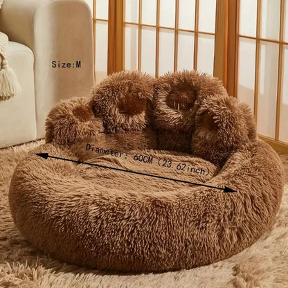 Cozy Winter Retreat: Soft Long Plush Cat and Dog Kennel for Warm and Comfortable Pet Bedding