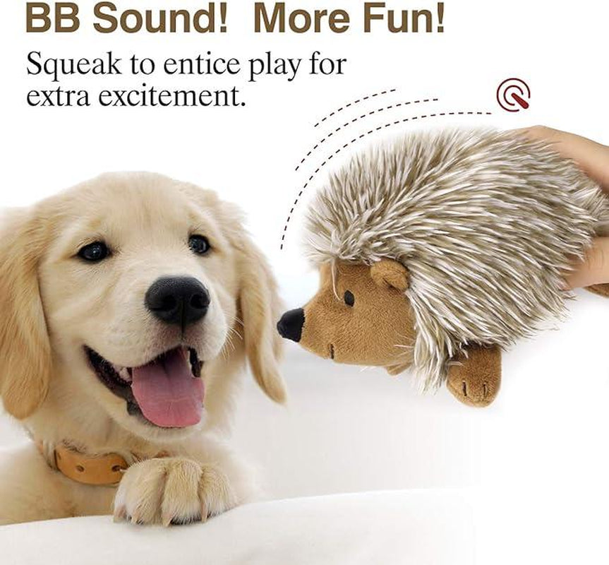 Pawaboo Plush Dog Toy, Non-Toxic Super Soft Faux-Fur Hedgehog Dog Toy Squeak Aninal Toy Stuffed Biting Training Playing Toys for Dog Puppy