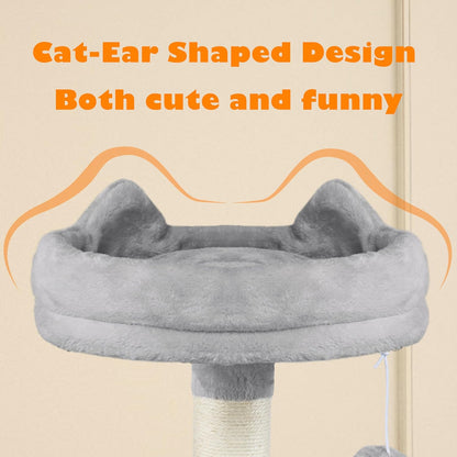 62.2Inches Cat Tree Cat Towers Cat Condo with Platform & Hammock, Scratching Posts for Kittens Pet Play House with Plush Perch for Indoor Activity Relaxing