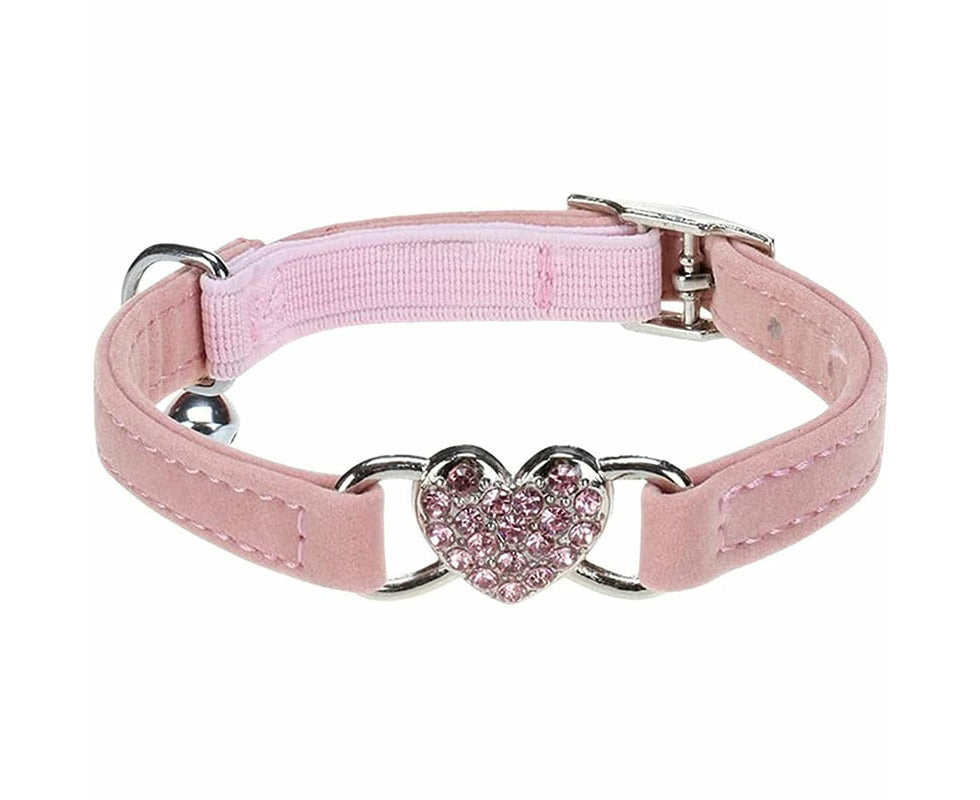 Adjustable Heart Bling Pet Collar