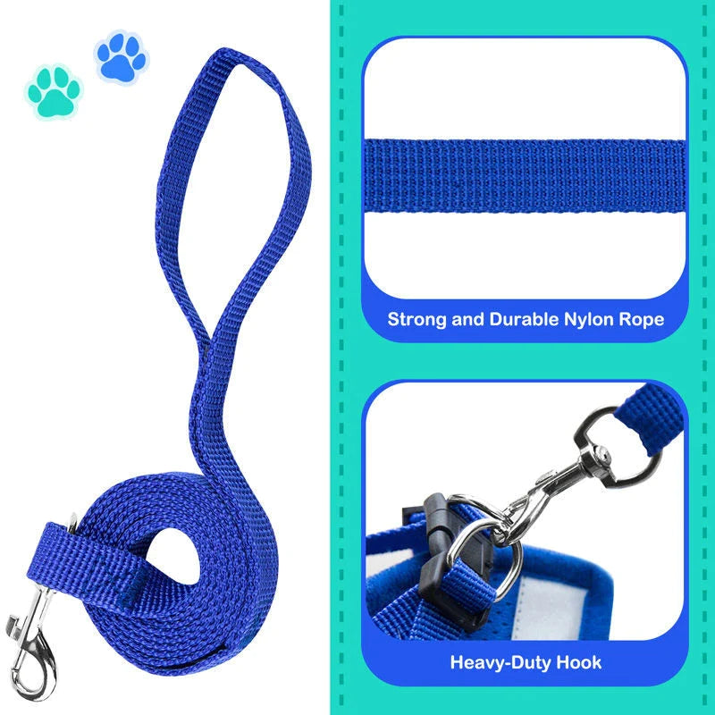 Cat Dog Pet Harness Adjustable Control Vest Dogs Reflective S M L XL Leash