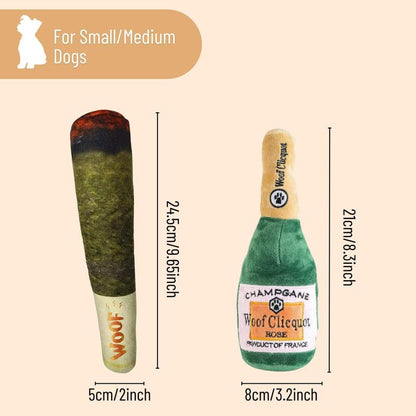 Cigar & Champagne Design Pet Chew Toy, 2 Counts/Set Durable Dog Chew Toy, Interactive Pet Toy, Dog Teething Toy, Pet Supplies