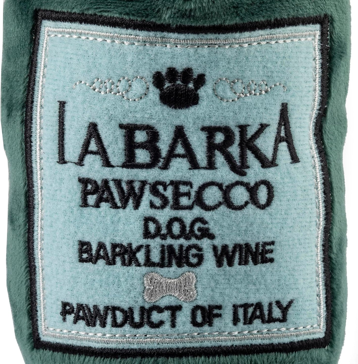 Labarka Pawsecco, Plush Designer Dog Toys with Interactive Squeaker, Stimulating Pet Enrichment, Machine-Washable & Safe Materials for All Breeds, Medium