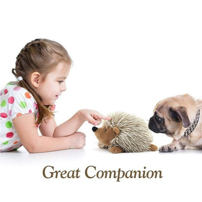 Pawaboo Plush Dog Toy, Non-Toxic Super Soft Faux-Fur Hedgehog Dog Toy Squeak Aninal Toy Stuffed Biting Training Playing Toys for Dog Puppy