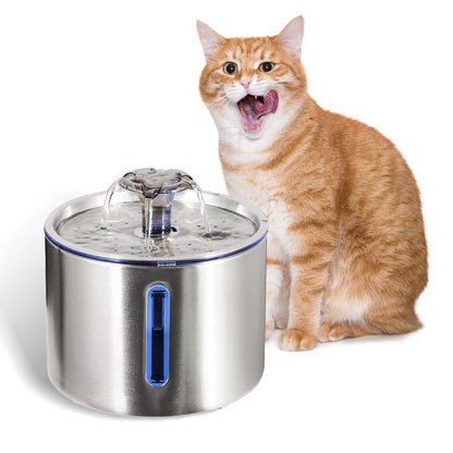 84Oz/2.5L Stainless Steel Cat Water Fountain, Automatic Circulating Filter Cat Water Fountain, Summer Pet Fountain for Indoor, Pet Products, Petkit Automatic Feeder, Cat Stuff