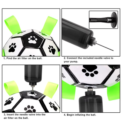 Interactive Pet Football Toys with Grab Tabs Dog Bite Chew Balls Pets Accessories Puppy Outdoor Training Soccer 15Cm