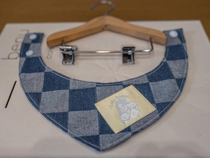 Handmade Checker Blue Denim Bandana