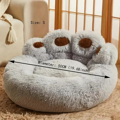 Cozy Winter Retreat: Soft Long Plush Cat and Dog Kennel for Warm and Comfortable Pet Bedding