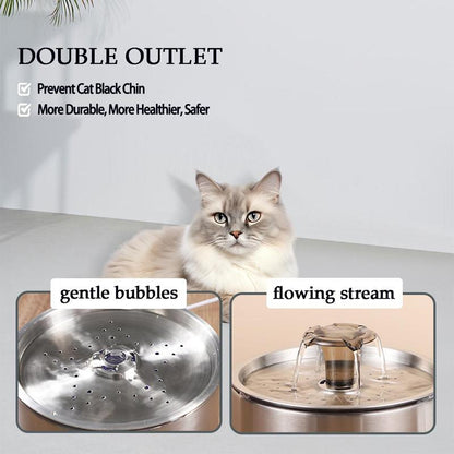 84Oz/2.5L Stainless Steel Cat Water Fountain, Automatic Circulating Filter Cat Water Fountain, Summer Pet Fountain for Indoor, Pet Products, Petkit Automatic Feeder, Cat Stuff